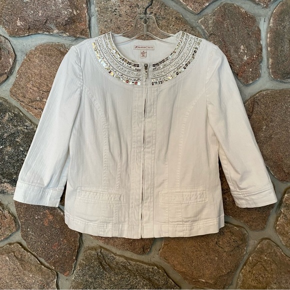 JM Collection jacket embellished with sequins and beads - Picture 4 of 6